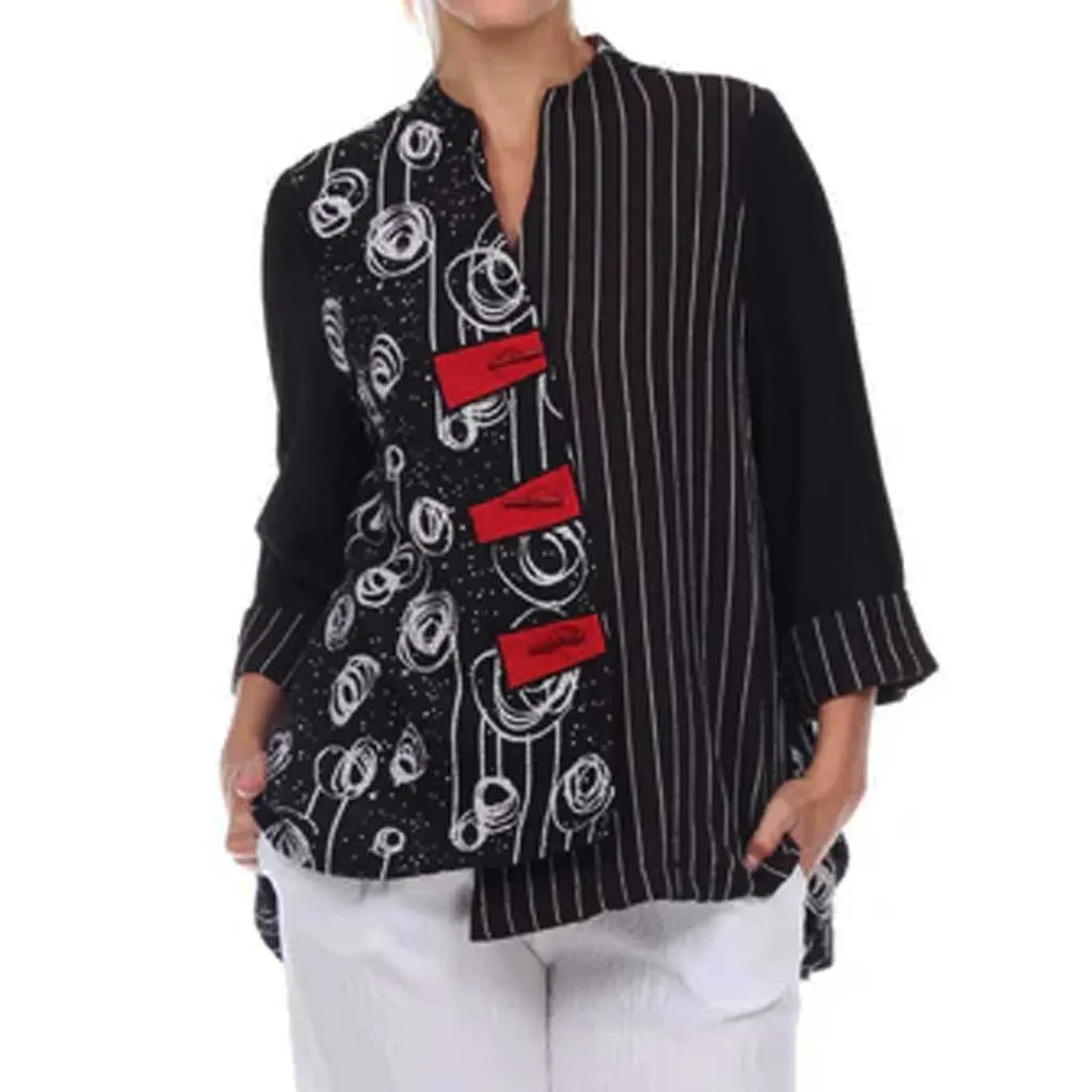 Moonlight Black Swirls Stripes Jacket