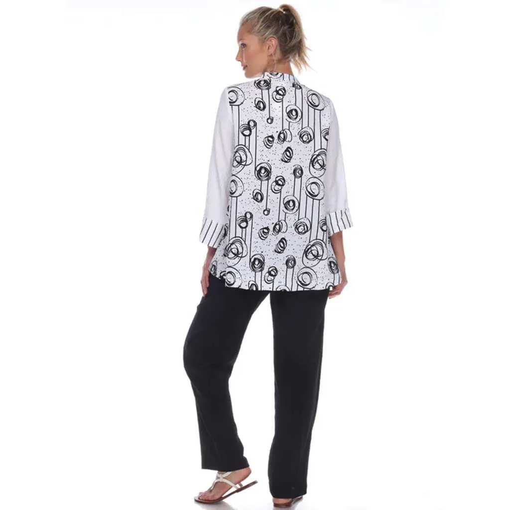 Moonlight White Swirls Stripes Jacket